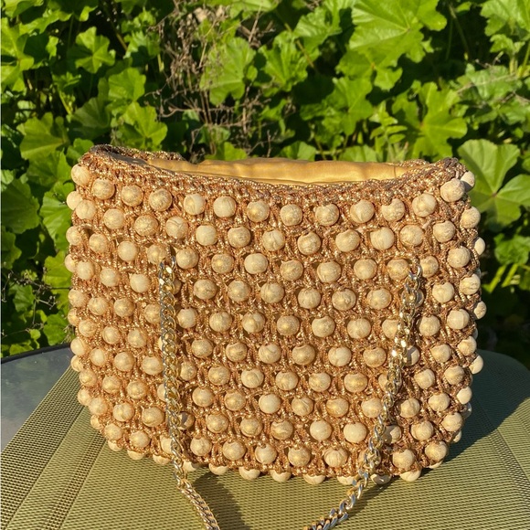 Vintage Gold and Pearl beaded Purse by Marcus Brothers made in Japan - Picture 6 of 6